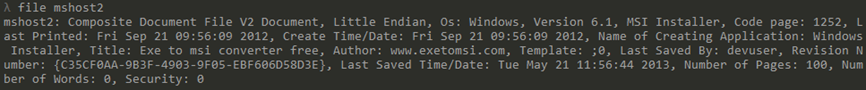 Figure 4. MSI Installer payload that used EXE to MSI converter